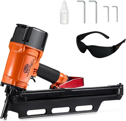 NR2183 Framing Nail Gun 2-Inch up to 3-1/4-Inch Plastic Strip Framing Nails Pneumatic Nailer 21 Degree Aluminum Magazine in Kuwait