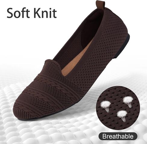 Women's Ballet Flat Shoes Washable Knit Dress Shoes Comfortable Round Toe Slip on Women Flats Dressy Loafer for Business Casual Office Work Ballerina Wedding in Saudi Arabia