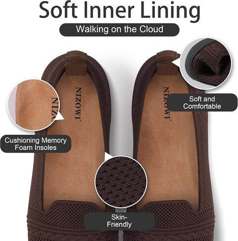 Women's Ballet Flat Shoes Washable Knit Dress Shoes Comfortable Round Toe Slip on Women Flats Dressy Loafer for Business Casual Office Work Ballerina Wedding in Saudi Arabia