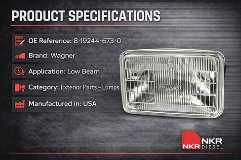 Headlight Sealed Beam | Low Beam Front Headlamp | for Isuzu NPR, NPR-HD, NQR, NRR | 1987-2005 in Kuwait