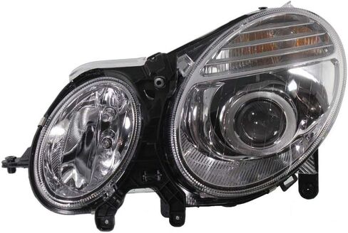 Garage-Pro Headlights Assembly Pair for Mercedes Benz E350 4Matic Base 2007-2009 Halogen With Bulb(s) Sedan & Wagon, Black, Models Without Premium Package in Saudi Arabia
