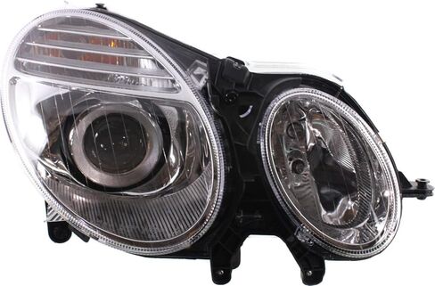 Garage-Pro Headlights Assembly Pair for Mercedes Benz E350 4Matic Base 2007-2009 Halogen With Bulb(s) Sedan & Wagon, Black, Models Without Premium Package in Saudi Arabia