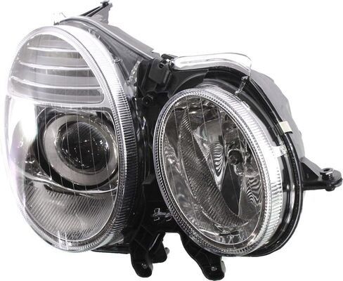Garage-Pro Headlights Assembly Pair for Mercedes Benz E350 4Matic Base 2007-2009 Halogen With Bulb(s) Sedan & Wagon, Black, Models Without Premium Package in Saudi Arabia