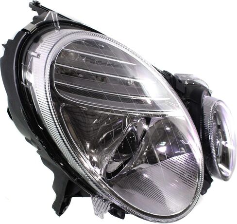 Garage-Pro Headlights Assembly Pair for Mercedes Benz E350 4Matic Base 2007-2009 Halogen With Bulb(s) Sedan & Wagon, Black, Models Without Premium Package in Saudi Arabia
