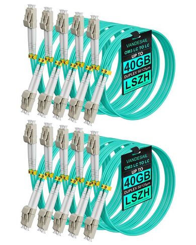 Fiber Patch Cable, 10G LC to LC Multimode OM3 Fiber Jumper Fiber Optical Cable Duplex 50/125 LSZH (150M, 1 Pack) in Saudi Arabia