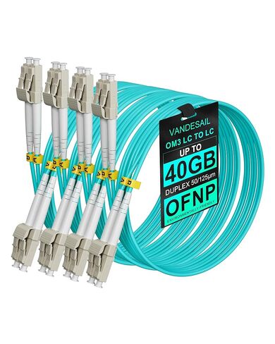 Fiber Patch Cable, 10G LC to LC Multimode OM3 Fiber Jumper Fiber Optical Cable Duplex 50/125 LSZH (150M, 1 Pack) in Saudi Arabia