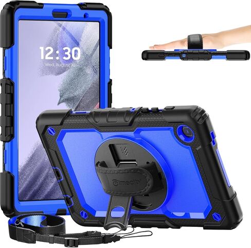 CaseCity Case for Samsung Galaxy Tab A7 Lite 2021 8.7 '' SM-T220/T225/T227 مع حامي الشاشة ، حالة وقائية عالية الجسد وعرة مع 360 موقف دوار ، حزام يدوي/كتف ، أسود in Kuwait