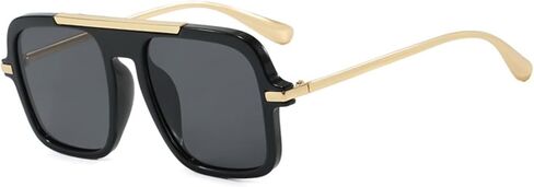 نظارة شمسية أفياتور مربعة كبيرة الحجم للنساء والرجال، نظارة شمسية ذهبية عصرية موديل 2026 كلاسيكية من التسعينيات والسبعينيات in Kuwait