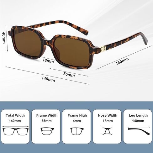 JATEBI 4 Pack Retro Square Sunglasses for Women Vintage Y2K Fashion UV400 Protection Rectangle Frame Chunky Frame 90s Style in Kuwait
