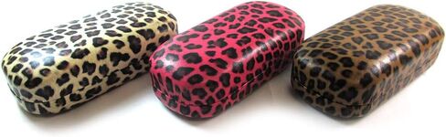 1 Hard Leopard Print Case Sunglasses Eye Glasses Portable Clam Shell Protector in Kuwait