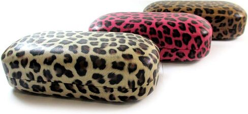 1 Hard Leopard Print Case Sunglasses Eye Glasses Portable Clam Shell Protector in Kuwait