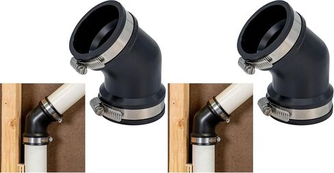 Fernco Qwik Ell 2 in. Hub 45-Degree Flexible PVC Elbow Fitting Connector for DWV in Saudi Arabia