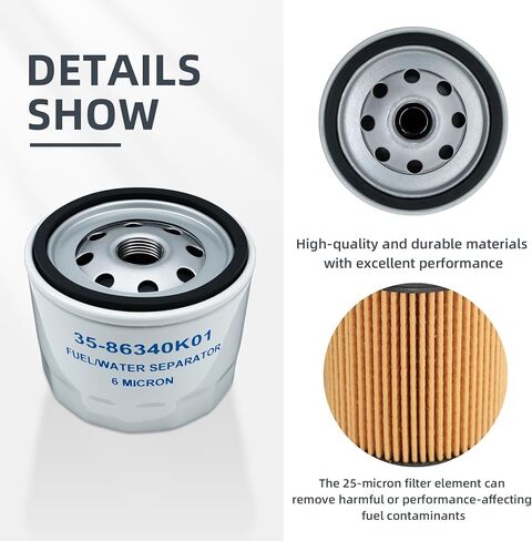 35-866340K01 Oil Filter is suitable for Mercury MerCruiser 35-802885Q, 32716, 866340Q02, 866340Q03, 866340K01, 54111, 52022, 32717, 52731A1, 52731, 14957, OMC 173232, 502902, 778864 in Kuwait