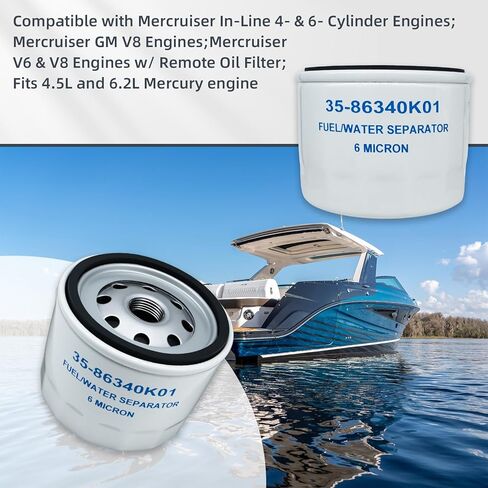 35-866340K01 Oil Filter is suitable for Mercury MerCruiser 35-802885Q, 32716, 866340Q02, 866340Q03, 866340K01, 54111, 52022, 32717, 52731A1, 52731, 14957, OMC 173232, 502902, 778864 in Kuwait
