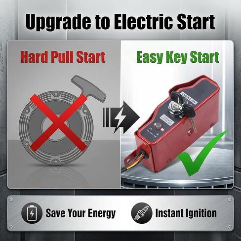 Electric Start Motor Kit for Honda GX390 GX340 Complete Starter System with Flywheel, Ring Gear, Ignition Coil, Key Switch and Solenoid in Saudi Arabia