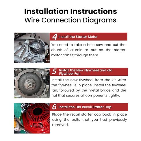 Electric Start Motor Kit for Honda GX390 GX340 Complete Starter System with Flywheel, Ring Gear, Ignition Coil, Key Switch and Solenoid in Saudi Arabia