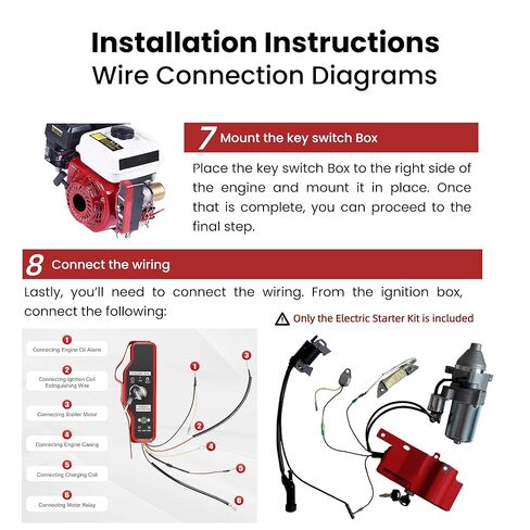 Electric Start Motor Kit for Honda GX390 GX340 Complete Starter System with Flywheel, Ring Gear, Ignition Coil, Key Switch and Solenoid in Saudi Arabia