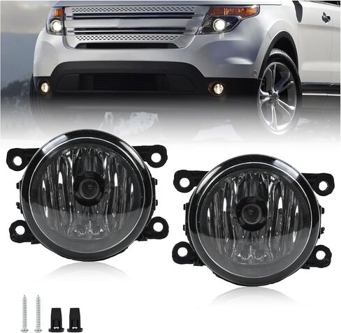 Fog Lights W/Bulbs Compatible with 08-14 Ford Focus,11-15 Explorer,13-16 Fusion,14-15 Fiesta, Halogen Front Bumper Driving Fog Lamps Replacement,Driver and Passenger Side in Saudi Arabia