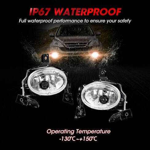 استبدال مجموعة مصابيح الضباب لهوندا CRV 2010 2011 مع مصابيح الهالوجين H11 12 فولت 55 وات متضمنة مفتاح ومجموعة أسلاك OEM: 08V31-SWA-1M003،08V31-SWA-1M004 (عدسة شفافة) in Saudi Arabia