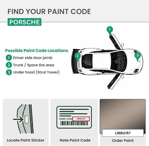 ERA Paints - LM8U/R7 - Umber Metallic for PORSCHE Exact OEM Color Match Automotive Touch Up Paint for Cars - Scratch & Chip Repair for Metal & Plastic - Premium Kit - Made in USA in Saudi Arabia
