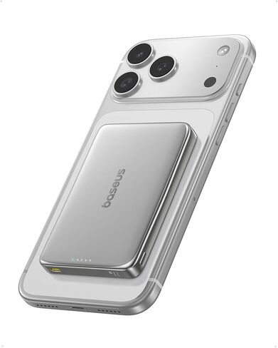 BASEUS for Magsafe Portable Charger ، 10000mAh Wireless Magnetic Power Bank مع شحن Type -C Cable 20W PD ، حزمة بطارية الهاتف النحيفة لـ iPhone 16/16 Pro/16 Pro Max ، iPhone 15/14/13/12 سلسلة -(وردي) in Kuwait