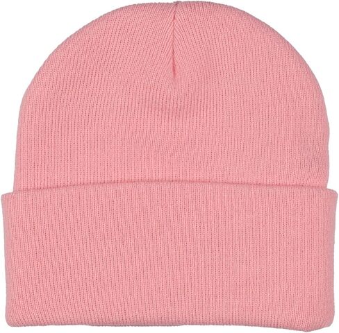 Pusheen Beanie Embroidered Tabby Cat Patch Design Fold Cuff Knit Hat Skull Cap OSFM for Women Pink in Saudi Arabia