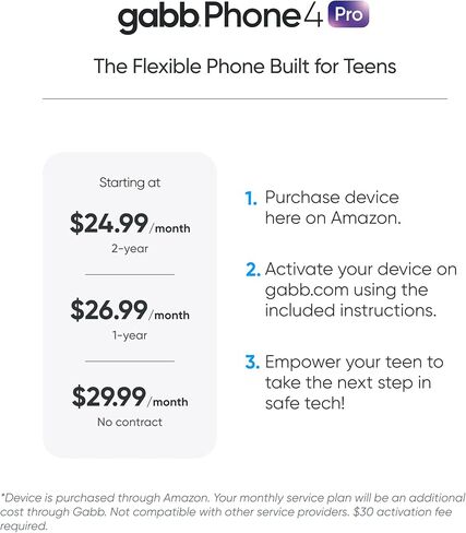 Gabb Phone 4 Pro The Safe Phone Built for Teens - No Social Media/Internet, GPS Tracking, Parental Controls, Talk & Text, Safe Messaging, Safe Video Calls, 30 Activation Fee in Kuwait