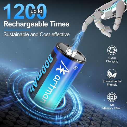 Artman CR123A Lithium Batteries 4 Pack 123a Lithium Batteries 3.7V CR17345 USB-C Rechargeable Batteries Compatible with Arlo Cameras VMC3030 VMK3200 VMS3330 3430 3530, Flashlight Microphone in Kuwait