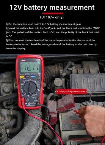 UNI-T UT107+ Automobile Multimeter High Precision True RMS Automobile Automatic Range Actual Value Digital Multimeter. in Kuwait