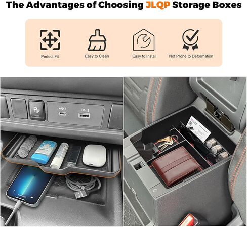 2PCS Center Console Organizer Fit for 2022-2026 Nissan Frontier Accessories (S/SV/Pro-X/Pro-4X/) and 2024 2025 Frontier SL Pickup Truck - Middle Console Tray Space Armrest Storage Box in Kuwait