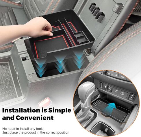2PCS Center Console Organizer Fit for 2022-2026 Nissan Frontier Accessories (S/SV/Pro-X/Pro-4X/) and 2024 2025 Frontier SL Pickup Truck - Middle Console Tray Space Armrest Storage Box in Kuwait