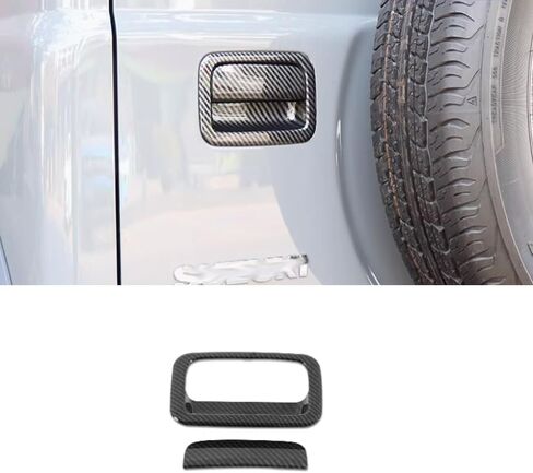 Car Retrofit Tailgate Handle Bowl Cover Decorative Trim,Fit for Suzuki Jimny 2-Door 4-Door 2019-2025,Rear Door Handles Guards Cover Trim Exterior Auto Accessories ABS (Black) in Saudi Arabia