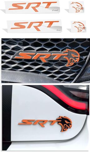 Reflective Concepts - SRT Badge Overlay Decal Stickers - Grille and Trunk - 2019 Charger SRT Hellcat - (Color: Reflective Orange) in Saudi Arabia