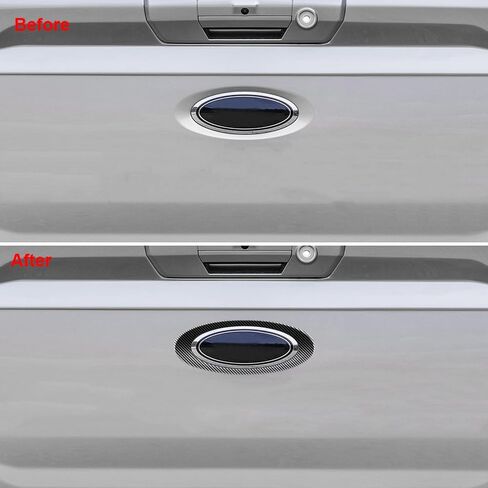 Car Rear Tailgate Emblem Cover Trim, Rear Logo Emblem Badge Ring Cover Trim, Compatible with Ford 2021+ F150, Chrome in Saudi Arabia
