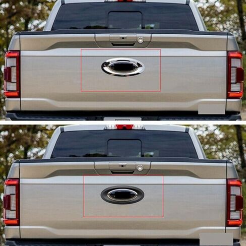 Car Rear Tailgate Emblem Cover Trim, Rear Logo Emblem Badge Ring Cover Trim, Compatible with Ford 2021+ F150, Chrome in Saudi Arabia