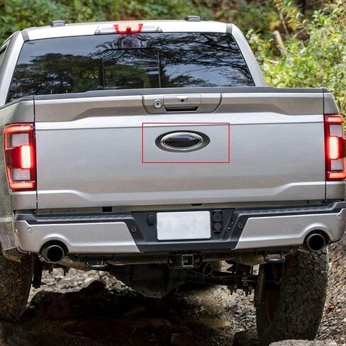Car Rear Tailgate Emblem Cover Trim, Rear Logo Emblem Badge Ring Cover Trim, Compatible with Ford 2021+ F150, Chrome in Saudi Arabia