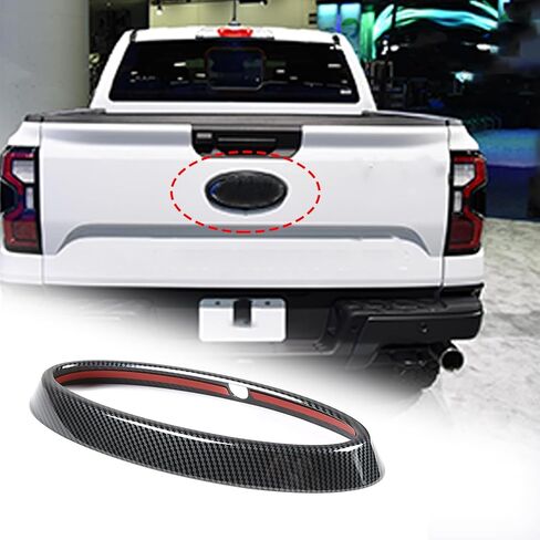 غطاء شعار شارة الباب الخلفي للسيارة متوافق مع Ford Ranger 2023 2024 غطاء شعار صندوق السيارة الخلفي ملحقات غطاء شعار شارة الباب الخلفي (حبوب ألياف الكربون) in Saudi Arabia