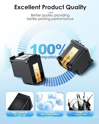 خرطوشة حبر سوداء 63XL لخرطوشة الحبر HP 63 بديلة لخرطوشة الحبر HP 63 السوداء تعمل مع HP Envy 4520 4512 OfficeJet 4650 3830 5255 5258 DeskJet 1112 2130 3630 2138 3634 F6U64AN (عبوة سوداء 2) in Kuwait