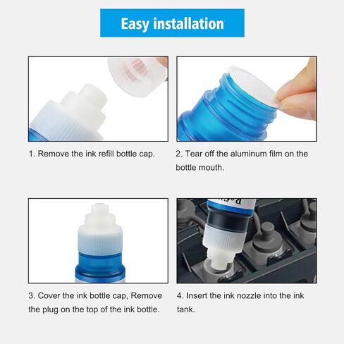 زجاجات حبر متوافقة GI-21 GI21 G3270 G3290 مكونة من 5 عبوات متعددة السعة عالية لطابعات Canon G3260 G2260 G1220 G1230 G2270 G4270 G4280 170 مل إعادة تعبئة الحبر الأسود 70 مل حبر C/M/Y in Kuwait