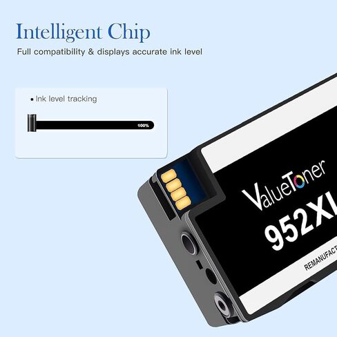 خرطوشة حبر سوداء عالية الإنتاجية Valuetoner 952XL لـ HP 952XL HP952 HP952XL بديلة لخراطيش حبر HP 952 XL لطابعات HP OfficeJet Pro 8710 8720 7740 8210 8715 8740 7720 8702 (عبوتان، أسود) in Kuwait