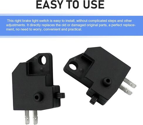 Pack-2 Motorcycle Left & Right Front Brake Light Stop Switch, 2-pin Left and Right Disc Brake Switch, Universal for Motorcycle and Off-Road Vehicles (Black) in Kuwait