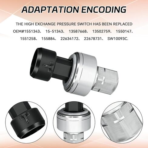 AC High Pressure Sensor Switch Replace OEM# 1551343 13587668 HVAC Pressure Transducer for Buick Cadillac Pontiac Saturn Chevy GMC Replacement Parts Air Conditioning Refrigerant Pressures Sensor in Kuwait