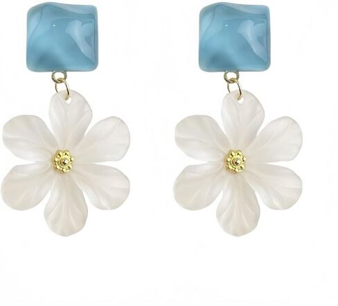 تتدلى أقراط زهرة للنساء بيان العصرية الراتنج القرط الزهور انخفاض الأقراط والمجوهرات in Kuwait