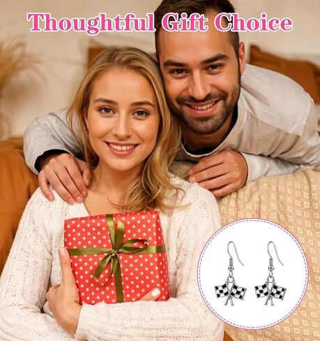 أقراط مربعة، زوجان من أقراط العلم المربعة للنساء مجوهرات باللونين الأسود والأبيض هدية لمجوهرات أقراط سيارة السباق المتسابق in Kuwait