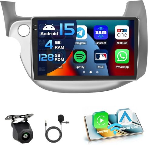 8-Core 4+64G Android 13 Car Stereo for Honda Fit 2008-2013 Upgrade Radio, 10.1'' HD Touch Screen with Wireless CarPlay & Android Auto, AHD Backup Camera, Bluetooth, GPS Navigation in Saudi Arabia
