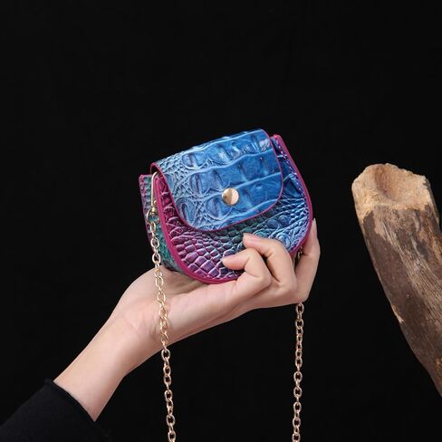 Mini Crocodile Embossed Leather Clutch Tiny Compact Evening Bag for Women Stylish Accessory for Essentials | Tiny, Compact, Stylish Accessory, for Essentials in Saudi Arabia