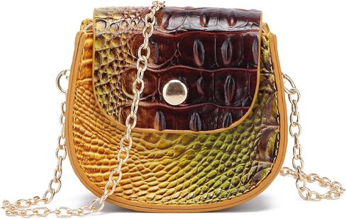 Mini Crocodile Embossed Leather Clutch Tiny Compact Evening Bag for Women Stylish Accessory for Essentials | Tiny, Compact, Stylish Accessory, for Essentials in Saudi Arabia