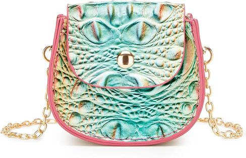 Mini Crocodile Embossed Leather Clutch Tiny Compact Evening Bag for Women Stylish Accessory for Essentials | Tiny, Compact, Stylish Accessory, for Essentials in Saudi Arabia