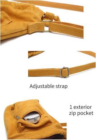 Jeelow Small Canvas Bucket Crossbody Cellphone Bags Drawstring Purses For Men Women in Saudi Arabia