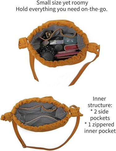 Jeelow Small Canvas Bucket Crossbody Cellphone Bags Drawstring Purses For Men Women in Saudi Arabia